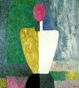 Kazimir Malevich half figure with a  pink face oil on canvas